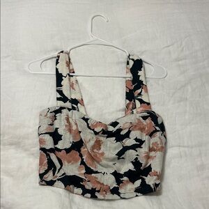 Floral Women's Top - Dark green and Pink